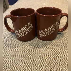 Vintage 1990’s Arabica Coffee & Tea Ceramic Mugs (2), 12 ounces each